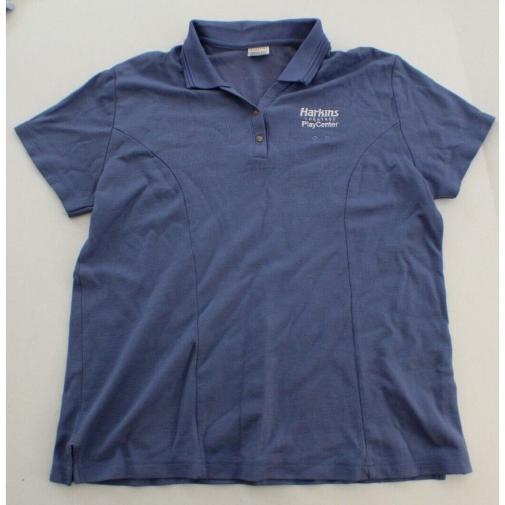 Harkins Theatres Play Center Uniform Polo Shirt Blue Size Large